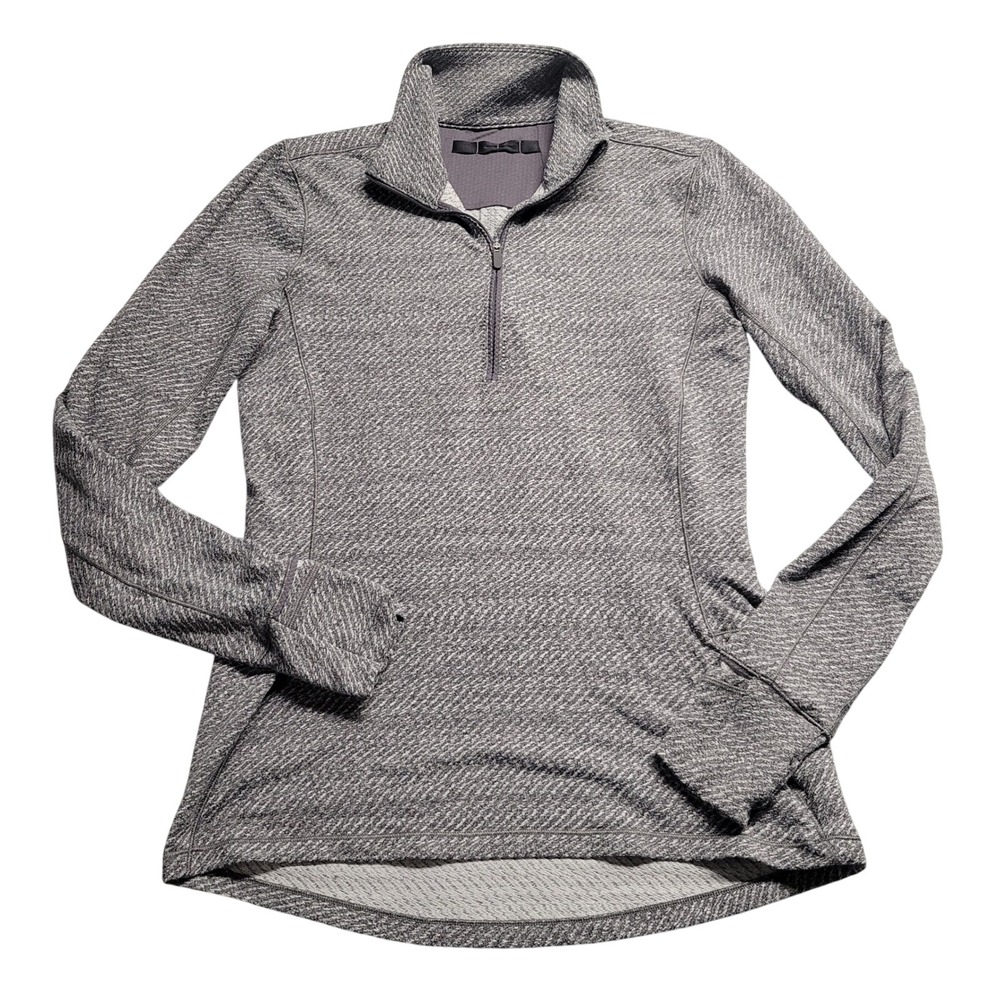 Lululemon Outrun Hazy Heather Gray 1/2 Zip Pullover Thumbhole Running Top Gym